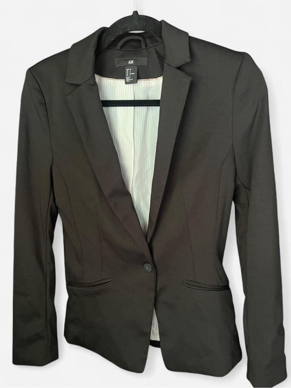 H&M Women's Black Tailored Single-Button Blazer